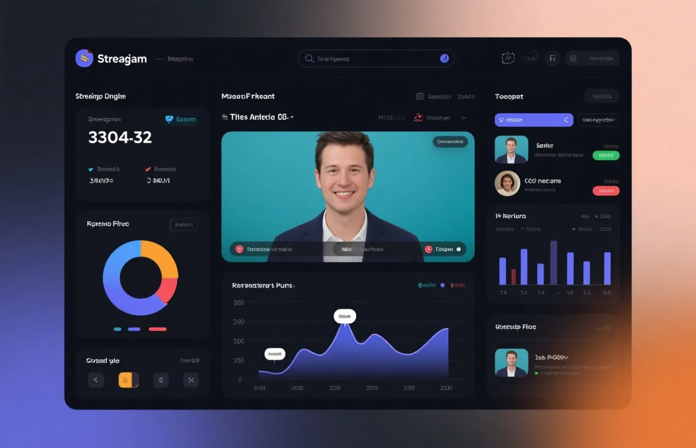 直播与数据一体化界面示意
